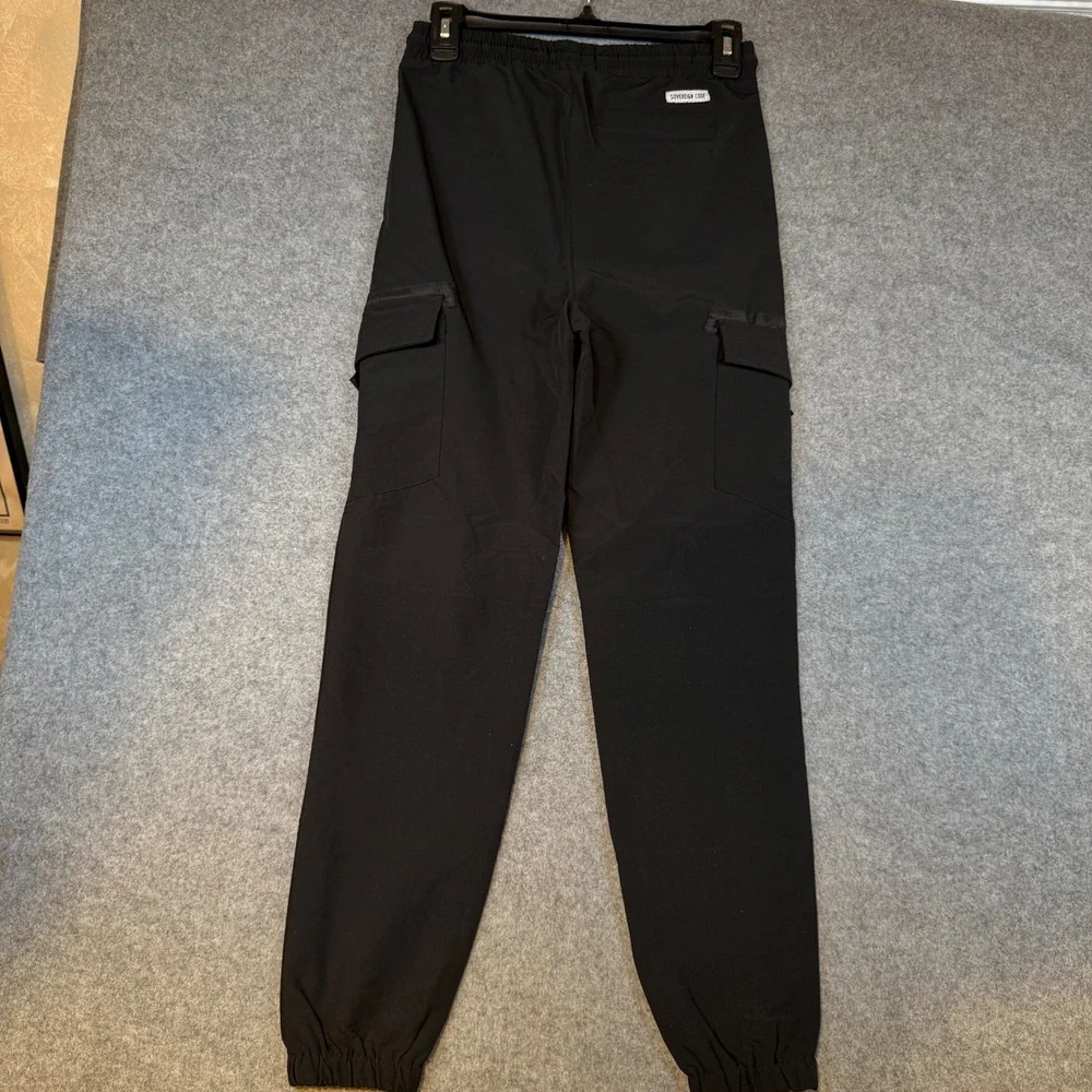 Sovereign Code Boys Black Cargo Jogger Pants Tech Utility Pockets Size 14/16